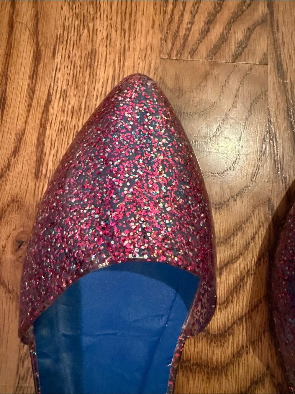 Jeffrey Campbell Pink Multicolor Glitter Pointed D'Orsay Flat